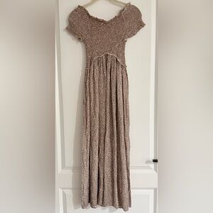 [LIKE NEW] Jessica Simpson Smocked Leopard Maxi Dress - XS